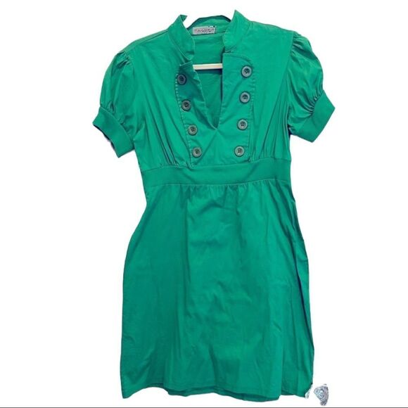 Fishbowl Kelly Green V-Neck Short Sleeve Mini Dress Women’s Size Large (L) - Picture 1 of 8